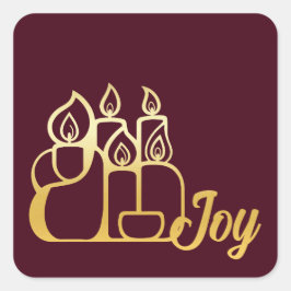 Minimalistische Kerzen Quadratischer Aufkleber