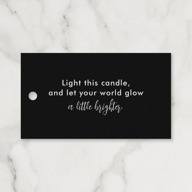 Minimalistische Kerzenmarke (Markenverpackung) Geschenkanhänger (Rückseite (Horizontal))