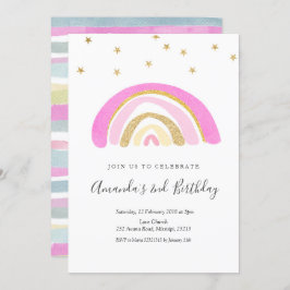 Minimalistische Kid's Rainbow Birthday Einladung