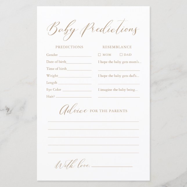 Minimalistische Kindervoraussagen und Ratschläge (Vorderseite)