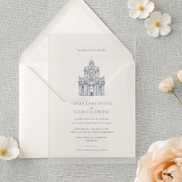Minimalistische Kirchenlocation I Barocke Hochzeit Acryleinladungen