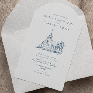 Minimalistische kirchliche Hochzeit Einladung