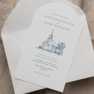 Minimalistische kirchliche Hochzeit Einladung