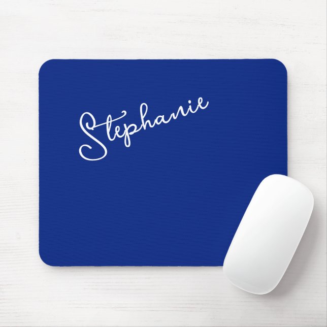 Minimalistische klassische blaue personalisierte S Mousepad (Mit Mouse)