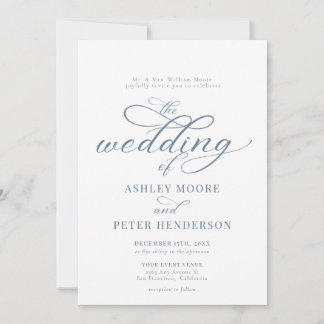 Minimalistische klassische Hochzeit mit einfachem Einladung