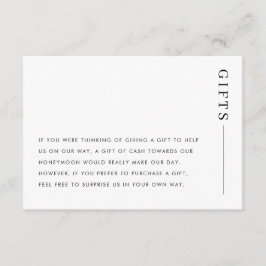 Minimalistische klassische Hochzeitsgeschenke zum Begleitkarte