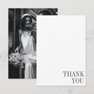 Minimalistische klassische schwarze typografische dankeskarte