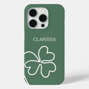 Minimalistische Kleeblattlinie Zeichne grüne Benut Case-Mate iPhone Hülle