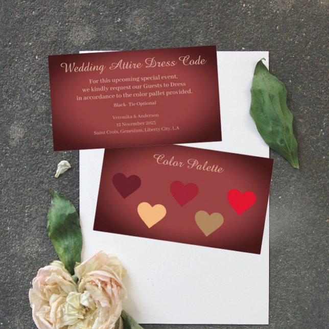 Minimalistische Kleiderordnung Hochzeit Rot Begleitkarte (Von Creator hochgeladen)