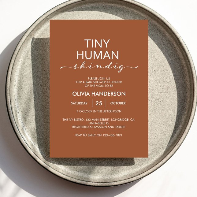 Minimalistische kleine menschliche Shindig Babydus Einladung (Von Creator hochgeladen)