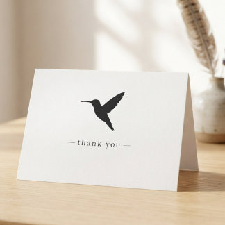 Minimalistische Kolibri-Botanik Dankeskarte