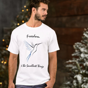 Minimalistische Kolibri-Linienkunst – Bearbeitbare T-Shirt