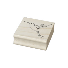 Minimalistische Kolibri-Linienkunst im Flug Gummistempel