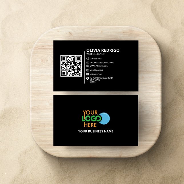 Minimalistische Kontaktinformationen zu QR-Code Visitenkarte (Von Creator hochgeladen)