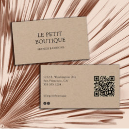 Minimalistische Kraft Card QR Code Business Card