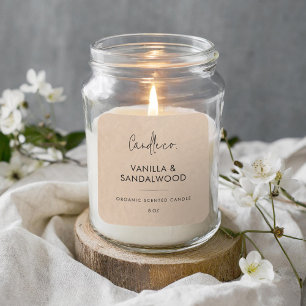 Minimalistische Kraft-Custom-Candle-Label Quadratischer Aufkleber