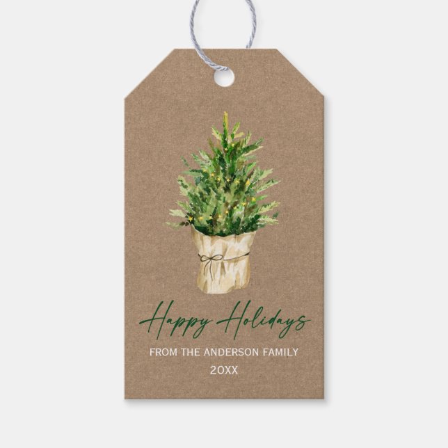 Minimalistische Kraft für die Kalligraphie, Aquare Geschenkanhänger (Vorderseite)