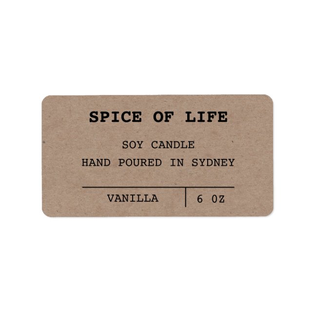 Minimalistische Kraft-Kerzen Adressaufkleber (Vorne)