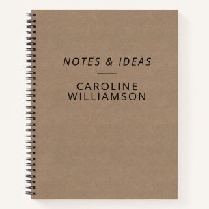 Minimalistische Kraft Style Personalisiert Name No Notizbuch