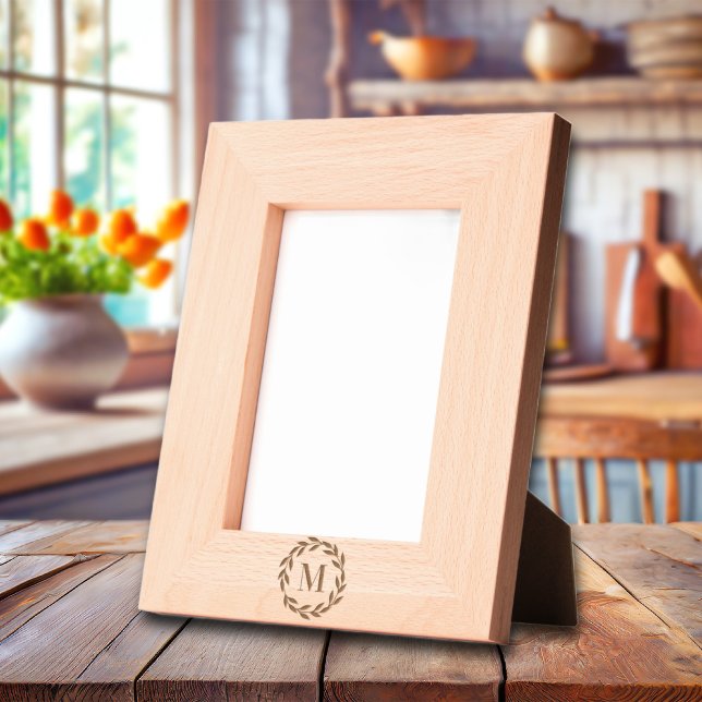 Minimalistische Krautfett-Monogramm Geätzte Rahmen (Minimalist Wreath Bold Monogram Engraved Frames
)