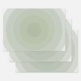 Minimalistische Kreislinie der Sage Green Geschenkpapier Set
