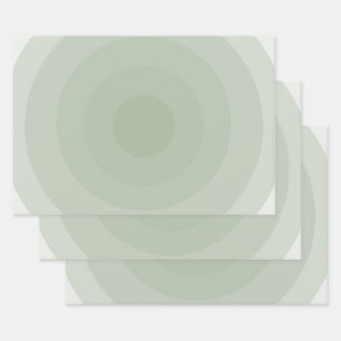 Minimalistische Kreislinie der Sage Green Geschenkpapier Set