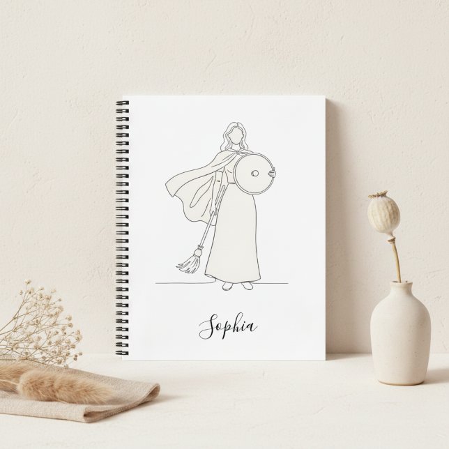 Minimalistische Krieger-Mutter-Linienkunst Notizbuch (Von Creator hochgeladen)