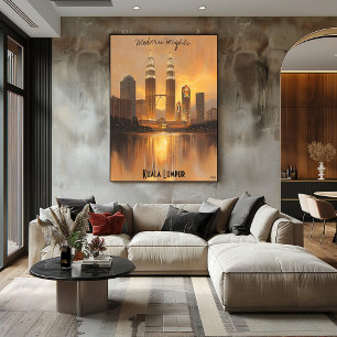 Minimalistische Kuala Lumpur-Silhouette – Sanfte T Poster