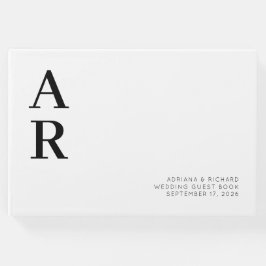 Minimalistische kühne Initialen Hochzeit Gästebuch