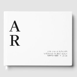 Minimalistische kühne Initialen Hochzeit Gästebuch