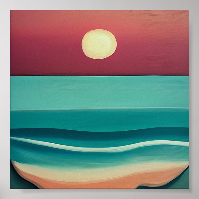 Minimalistische Kunst am Strand Poster (Vorne)