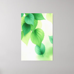 Minimalistische Kunst mit grünen Blättern – Botani Leinwanddruck