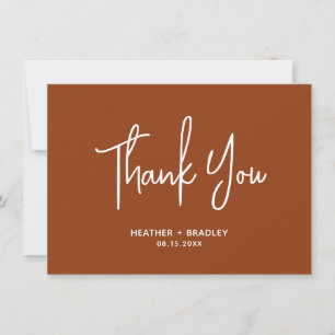 Minimalistische Kupfer Moderne Hochzeit Dankeskarte
