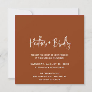 Minimalistische Kupfer Moderne Hochzeit Einladung