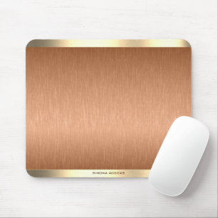 Minimalistische kupferbraune und goldene metallisc mousepad
