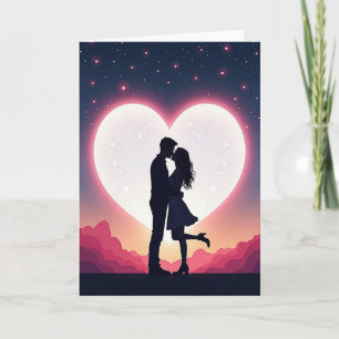 Minimalistische Kutschende-Paar-Karte Karte
