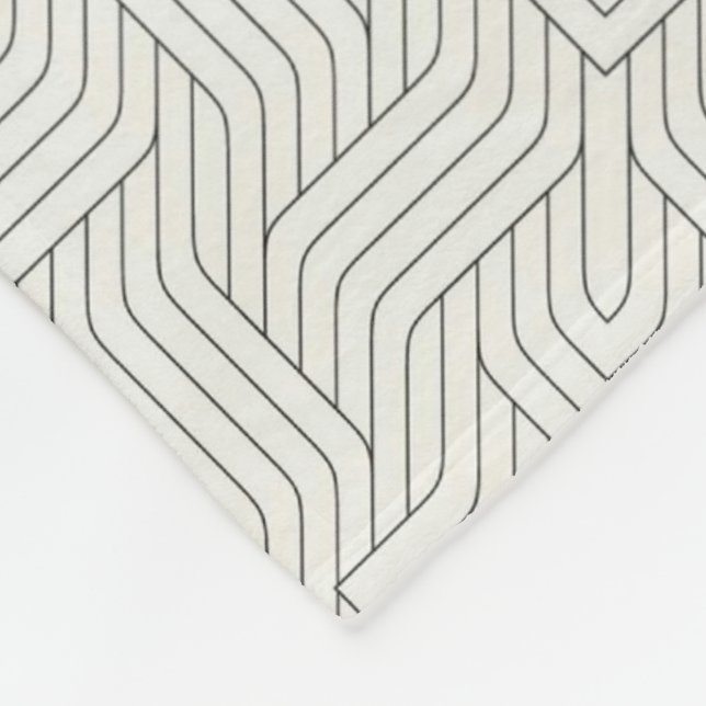 Minimalistische Labyrinth-Linien-Decke Fleecedecke (Ecke)