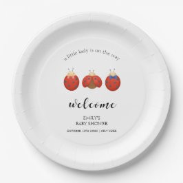 Minimalistische Ladybug Kinderdusche Begrüßung Pappteller