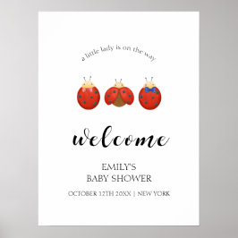 Minimalistische Ladybug Kinderdusche Begrüßung Poster