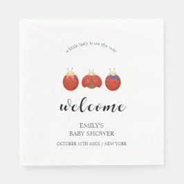 Minimalistische Ladybug Kinderdusche Begrüßung Serviette