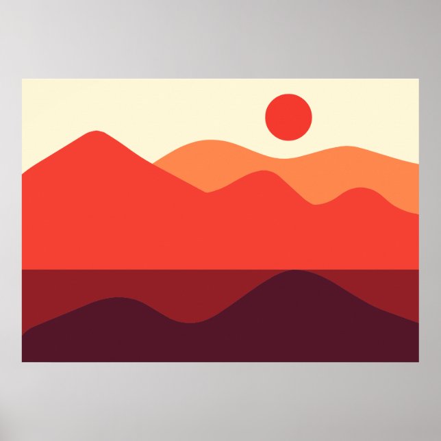 Minimalistische Landschaft 190821(03) Poster (Vorne)