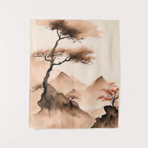 Minimalistische Landschaft an der japanischen Küst Wandteppich