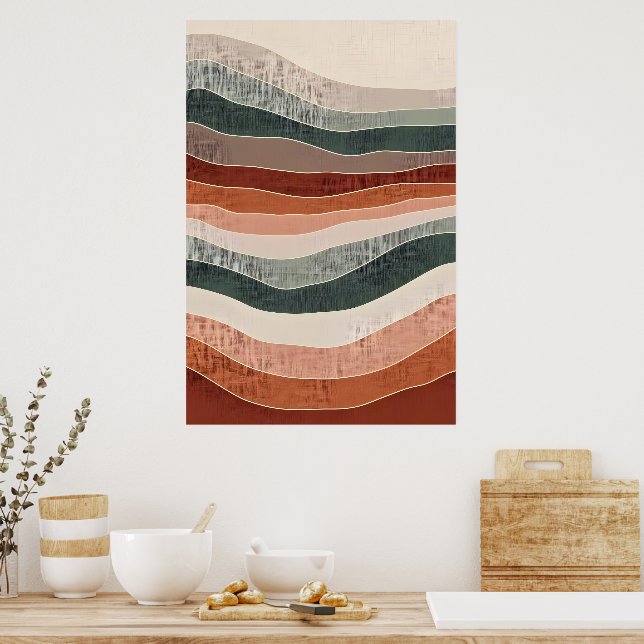 Minimalistische Landschaft der Erde Poster (Küche)