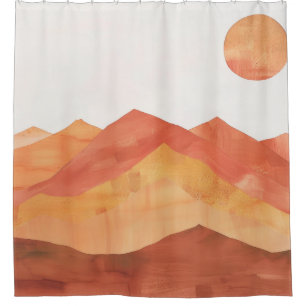 Minimalistische Landschaft des Abstrakten Boho Duschvorhang