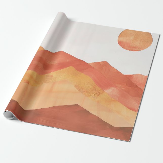 Minimalistische Landschaft des Abstrakten Boho Geschenkpapier (Ungerollt)