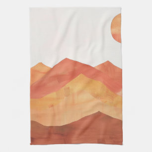 Minimalistische Landschaft des Abstrakten Boho Geschirrtuch