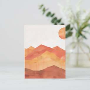 Minimalistische Landschaft des Abstrakten Boho Postkarte