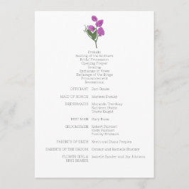 Minimalistische Lathyrus-Hochzeit Programm