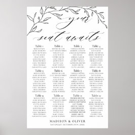 Minimalistische Laurel Branch Hochzeitskarte Poster