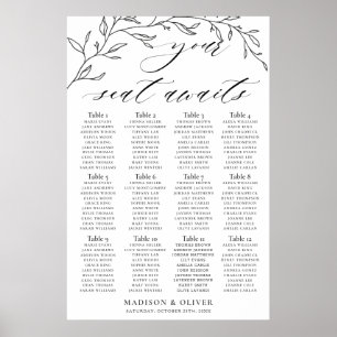 Minimalistische Laurel Branch Hochzeitskarte Poster